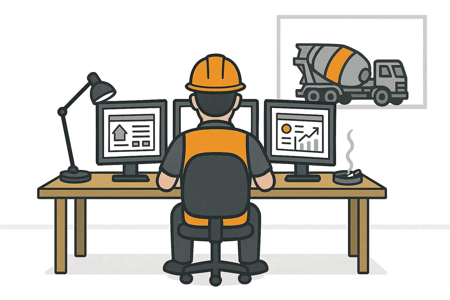 Construction professional managing concrete projects