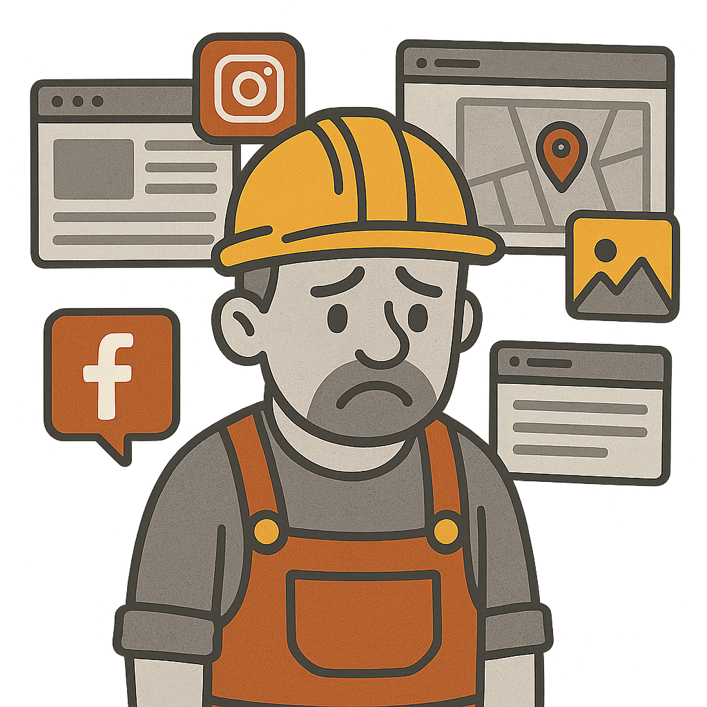 Before transformation - Concrete contractor with poor online presence